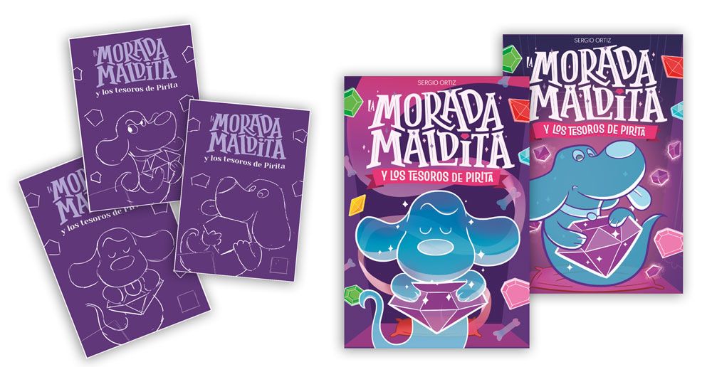 bocetos portada de la expansión de la morada maldita y los tesoros de pirita