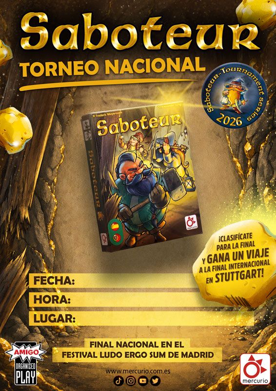Cartel Tiendas Torneo saboteur 2026